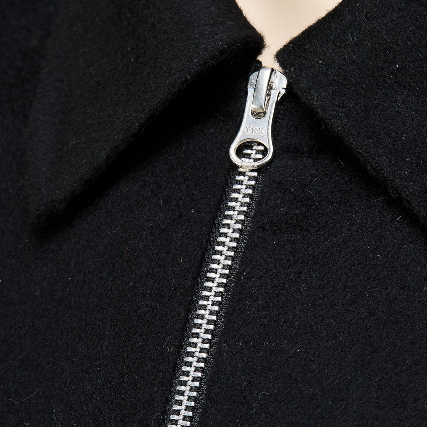 Black Cashmere Double Bomber Jacket