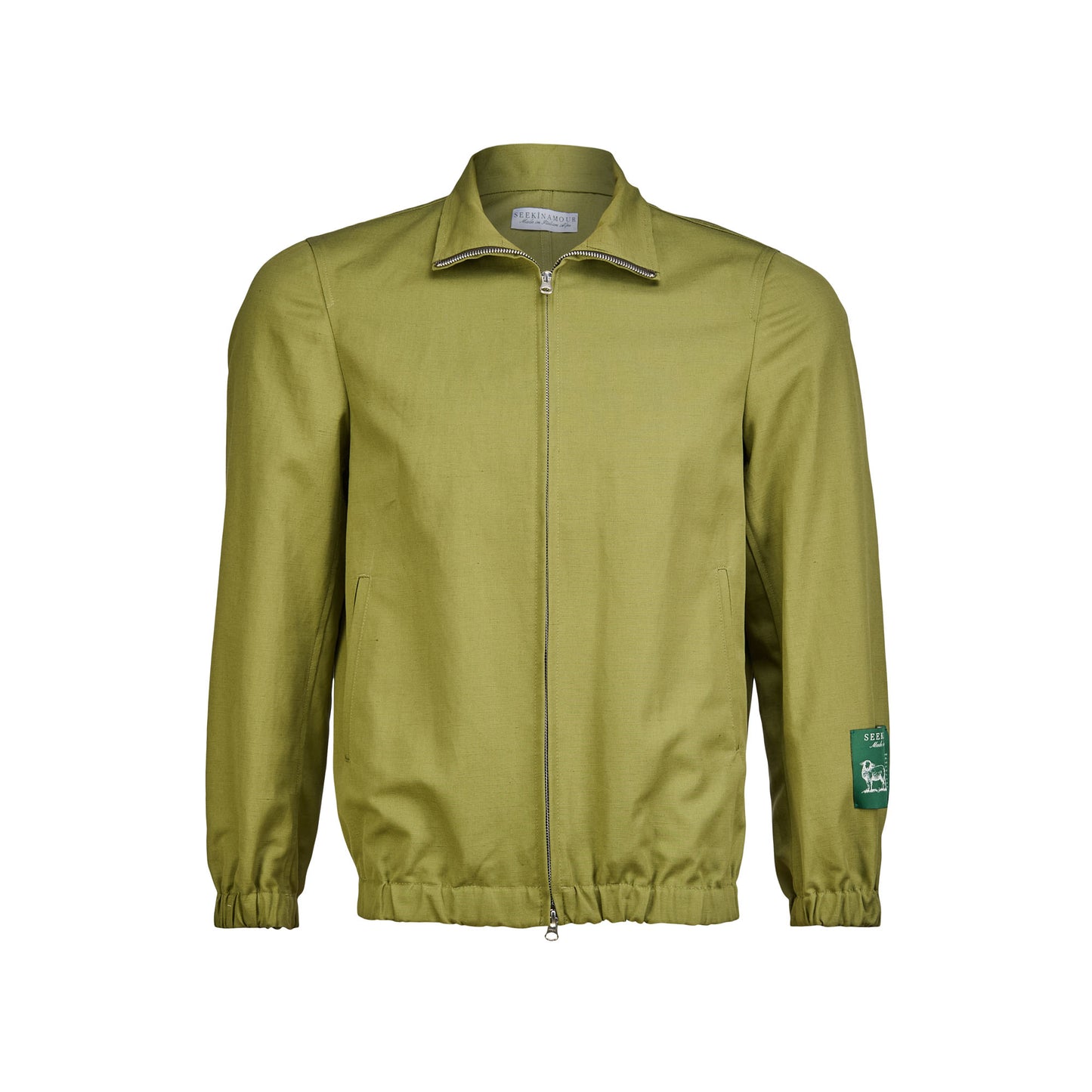 Cotton Linen Forest Bomber Jacket