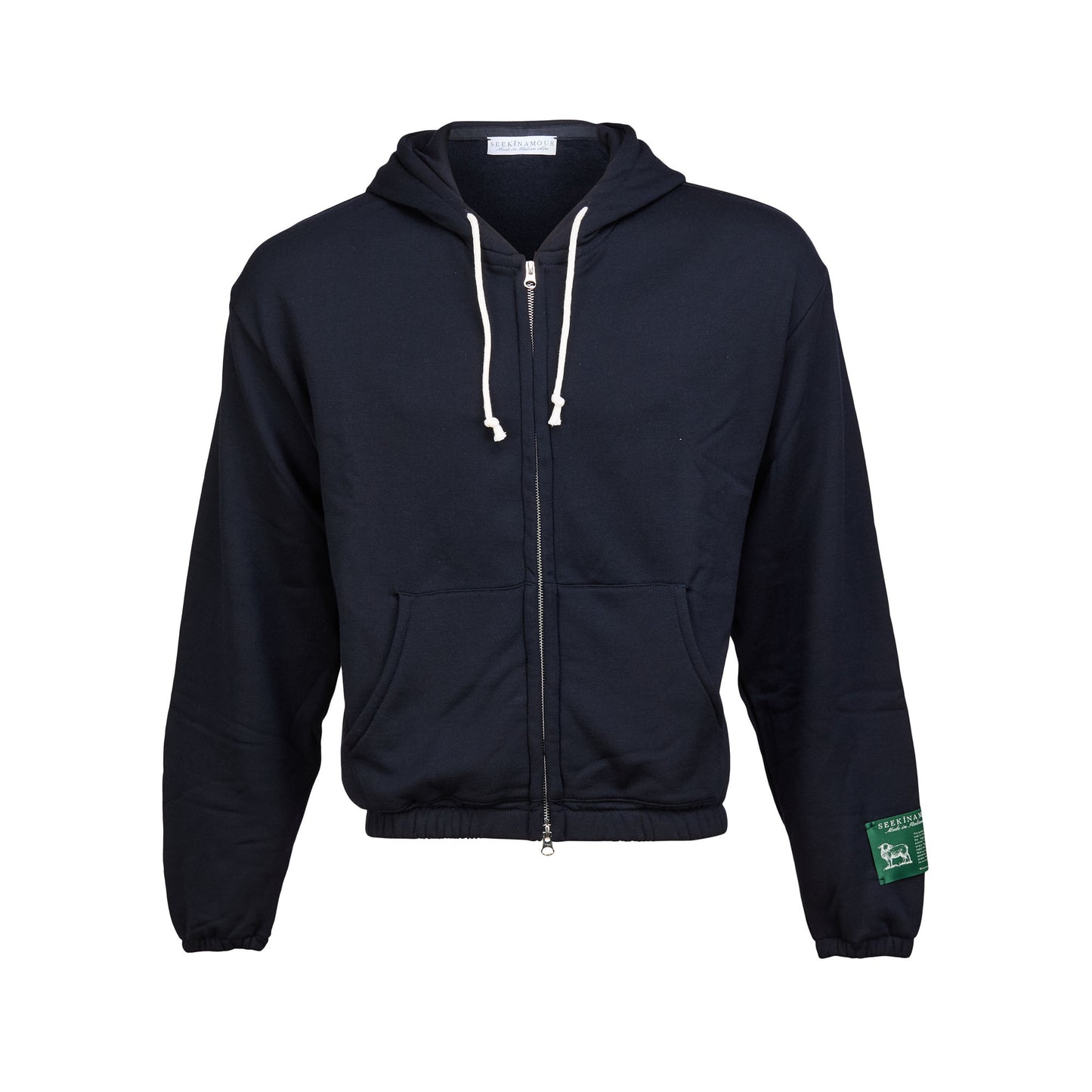 Traveller Navy Blue Wool Hoodie