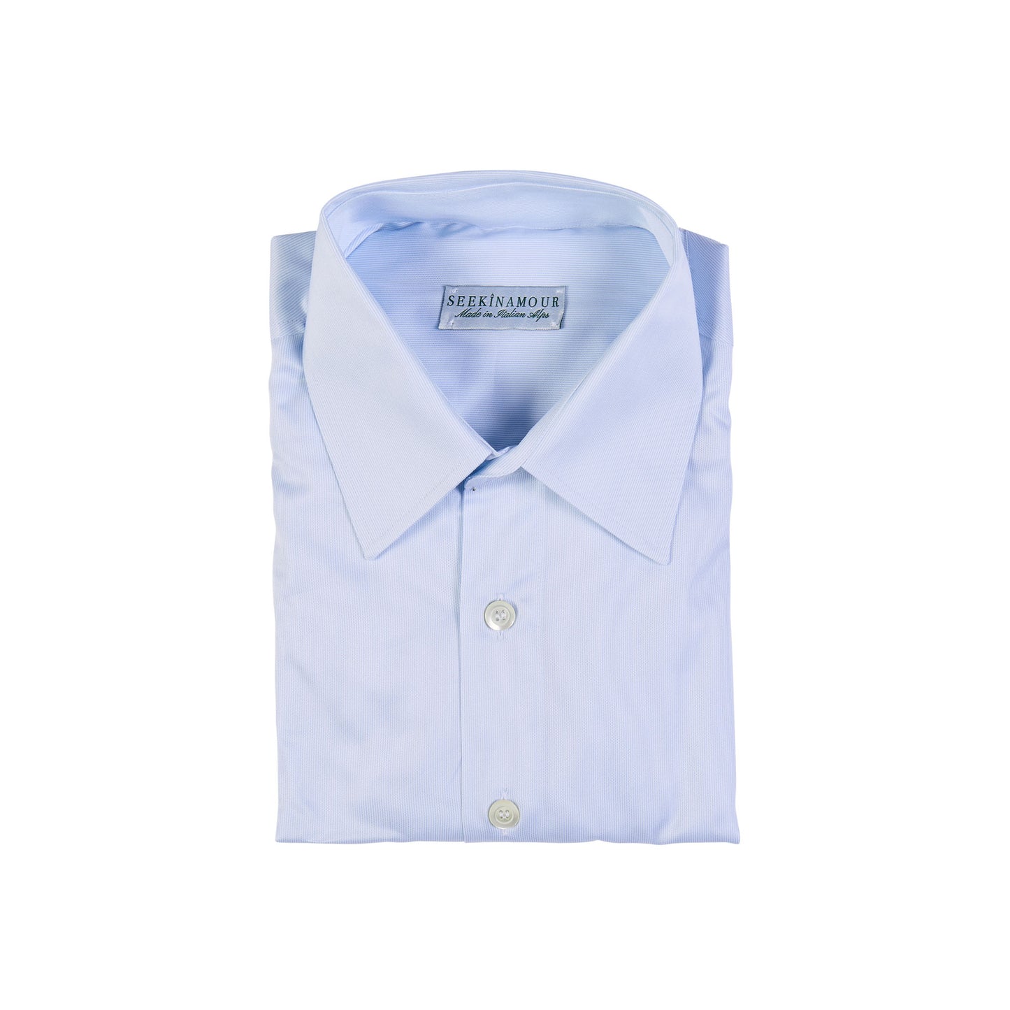 Light Blue Micro Stripes Cotton Silk Shirt