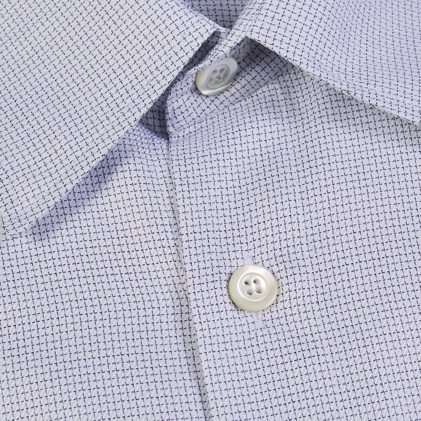 White Micro Pattern Cotton Shirt