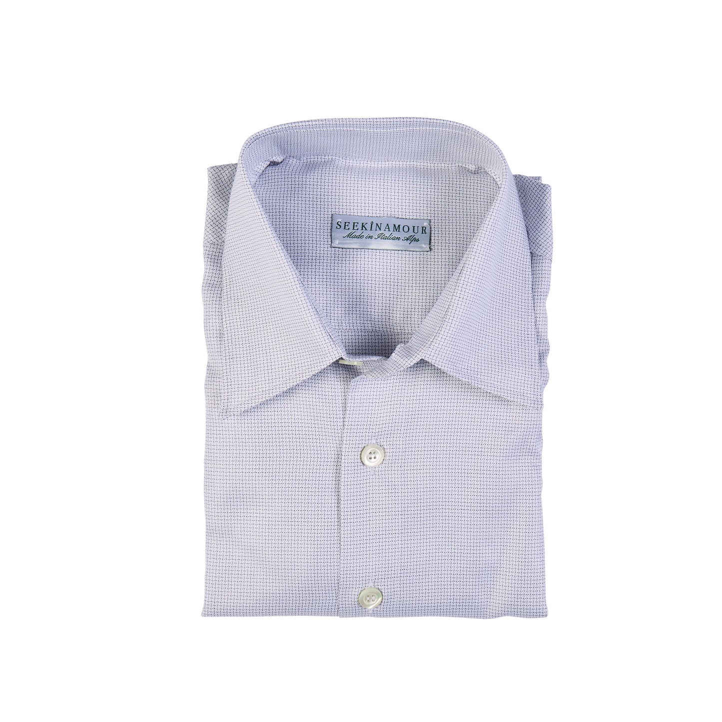 White Micro Pattern Cotton Shirt