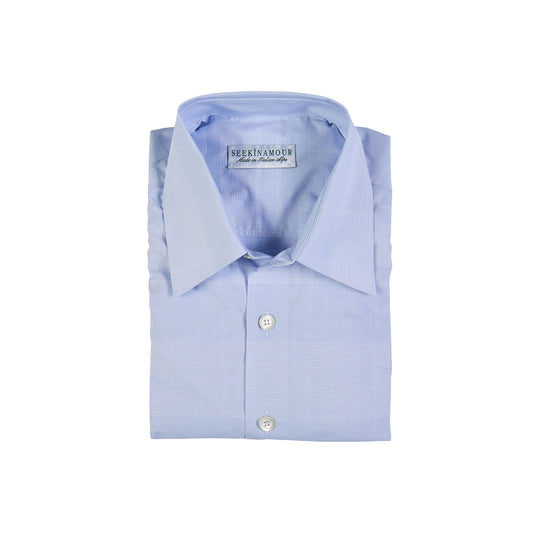 Light Blue Pattern Cotton Shirt
