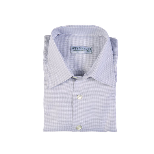 White Micro Pattern Cotton Shirt