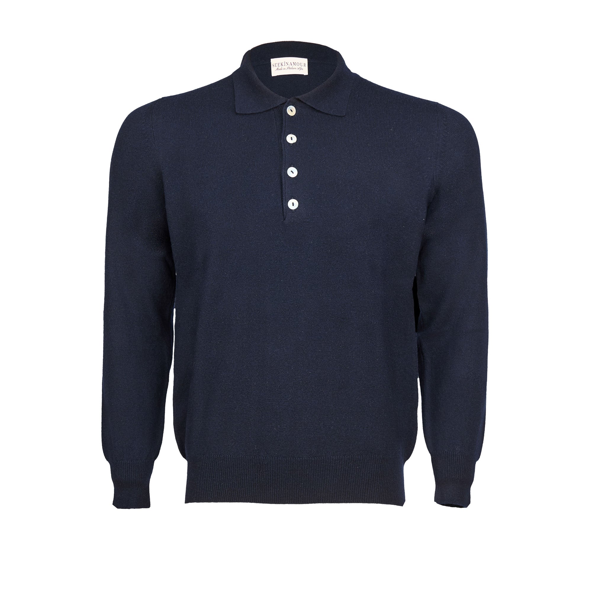 Merino Wool & Cashmere Knitted Polo Shirt