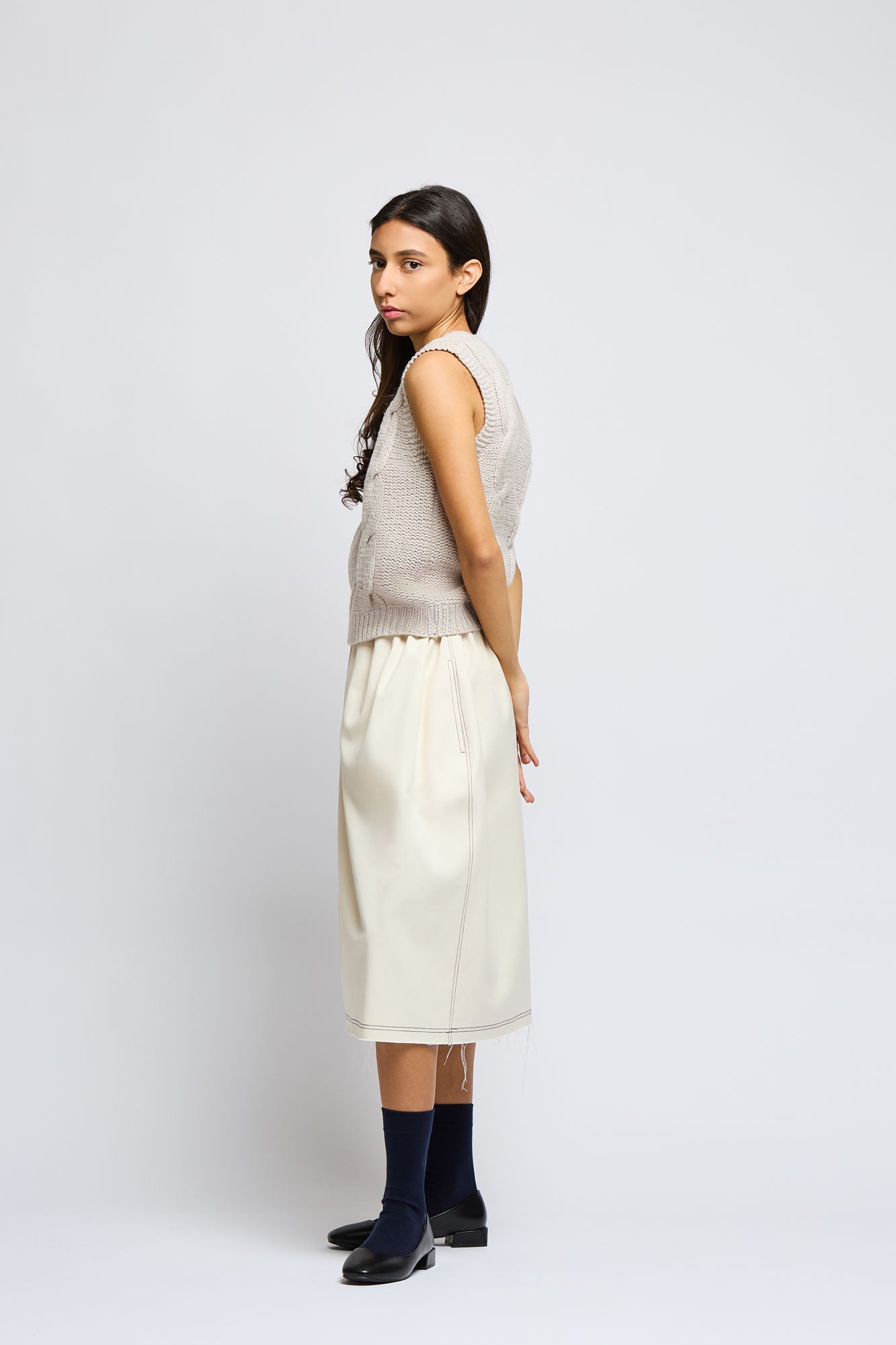 Butter Raw Cut Skirt