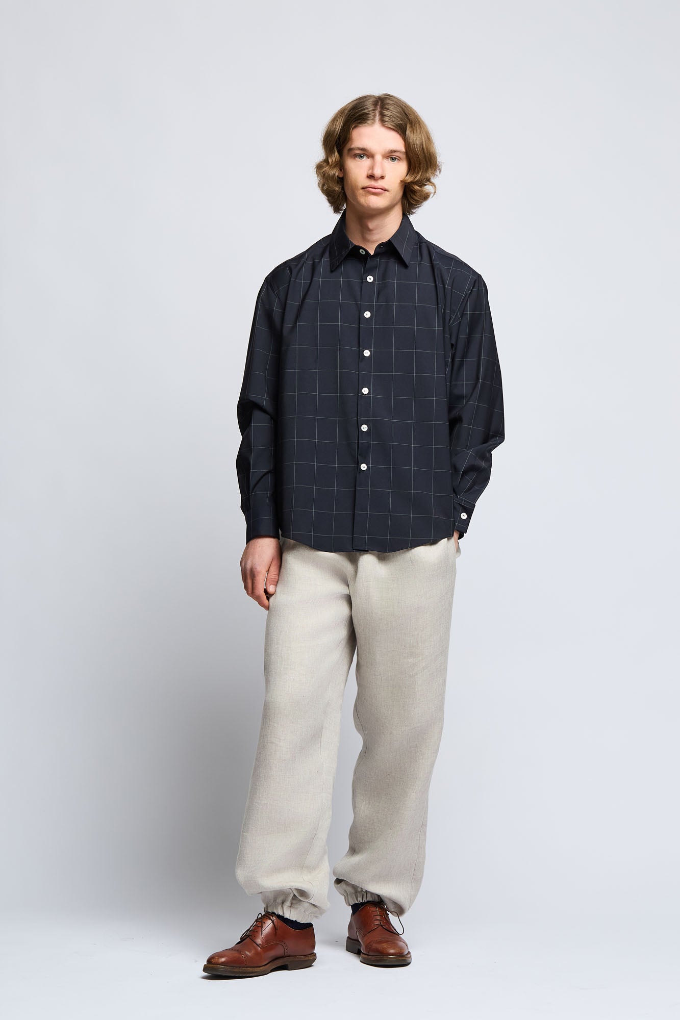 Wool Graph Check Shirt