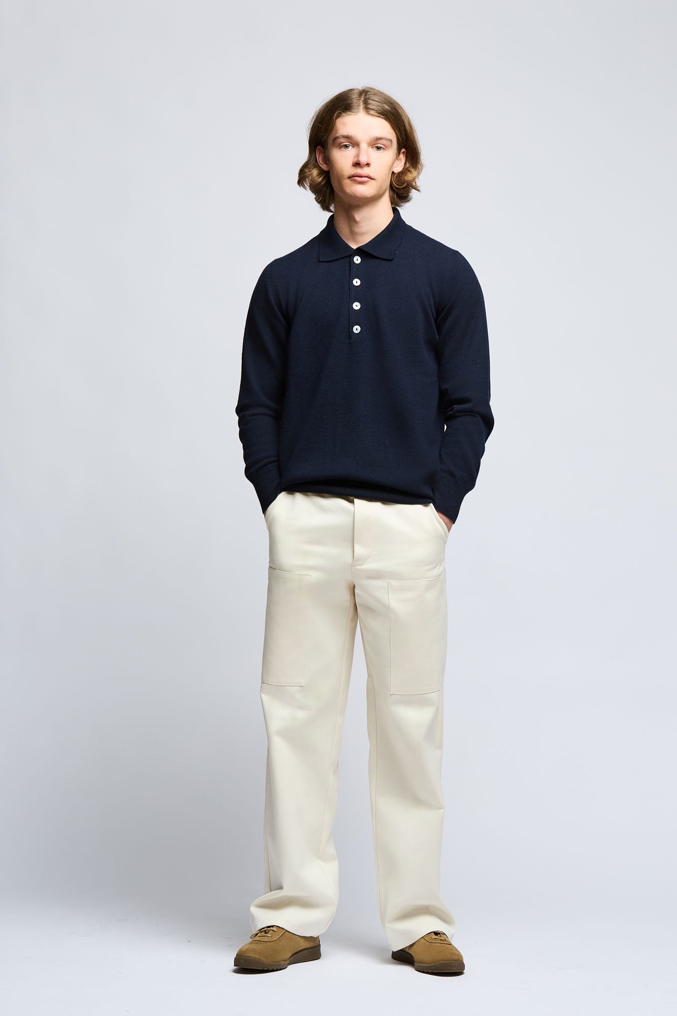 Merino Wool & Cashmere Knitted Polo Shirt