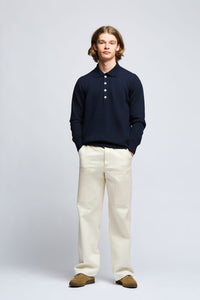 Merino Wool & Cashmere Knitted Polo Shirt