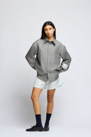 Wool & Cotton Stone Grey Overshirt
