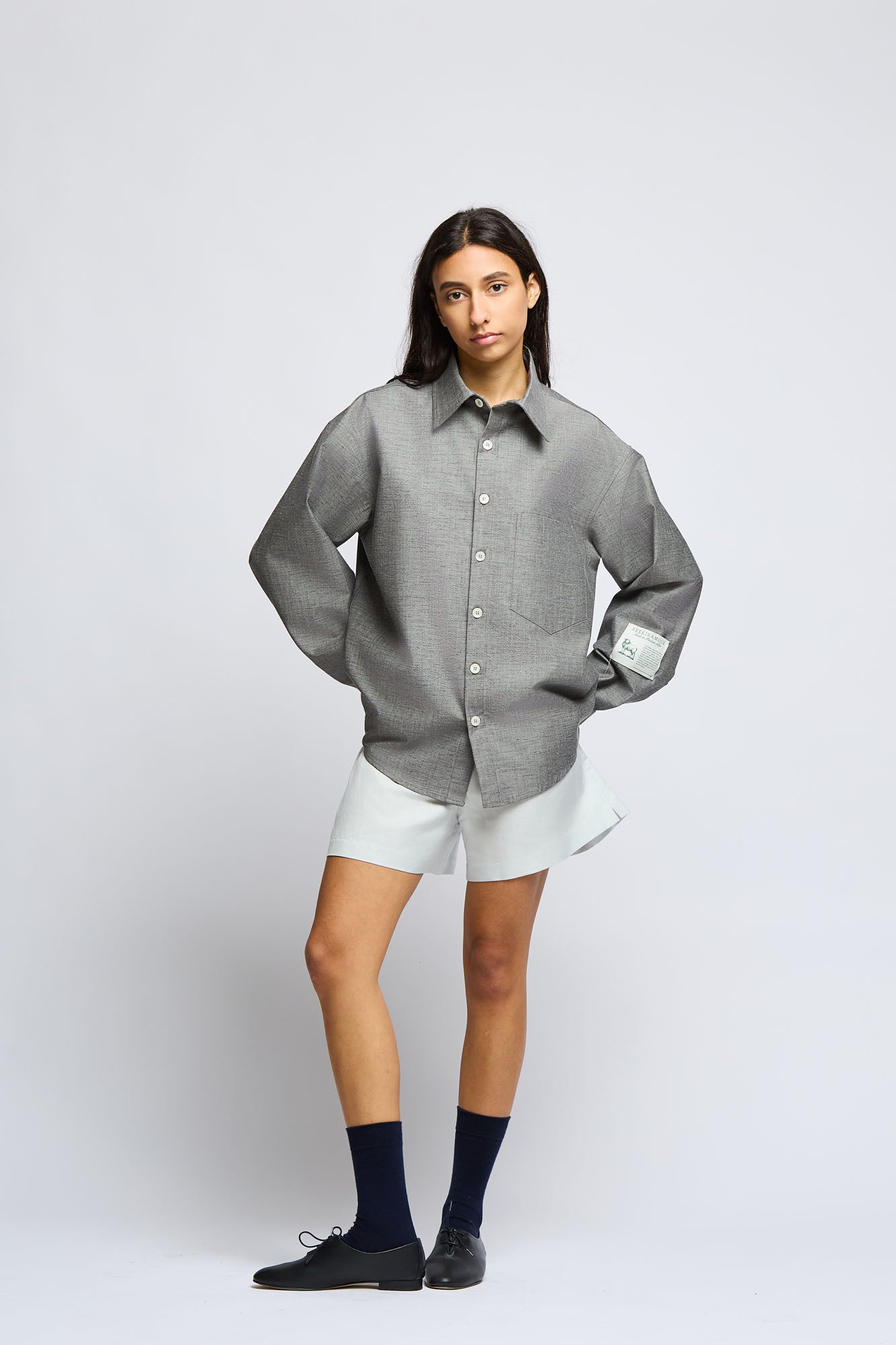 Wool & Cotton Stone Grey Overshirt