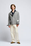 Wool & Cotton Stone Grey Overshirt
