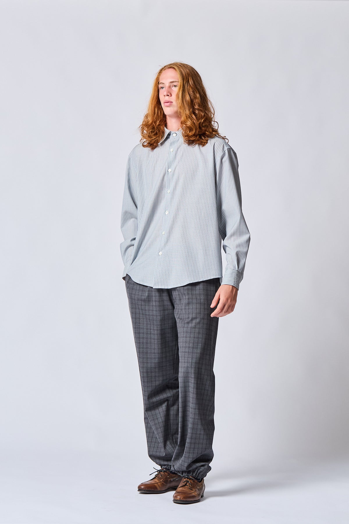 Belpaese Merino Wool Hairline Stripes Shirt