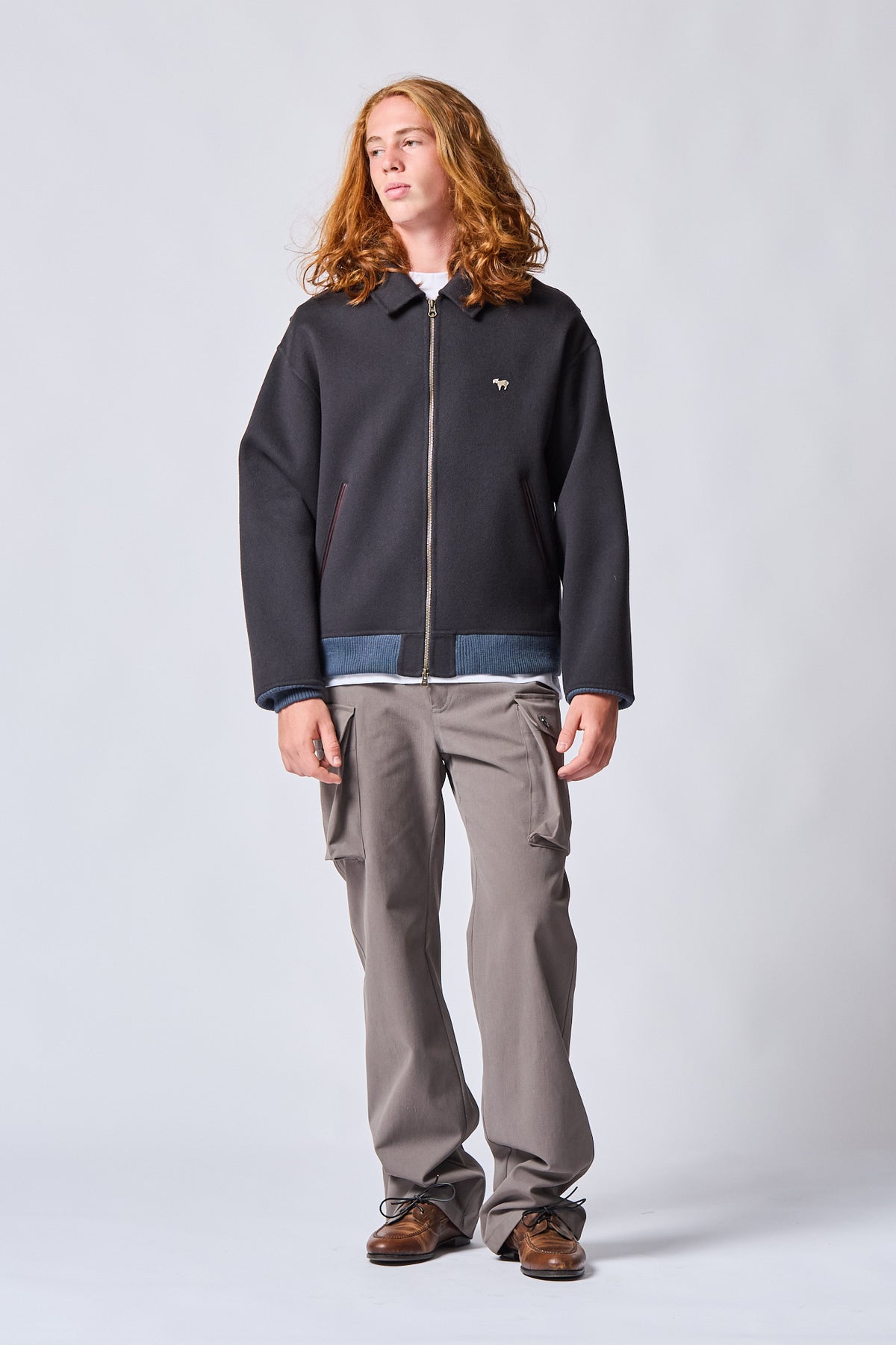 Carbon Cashmere Bomber Jacket