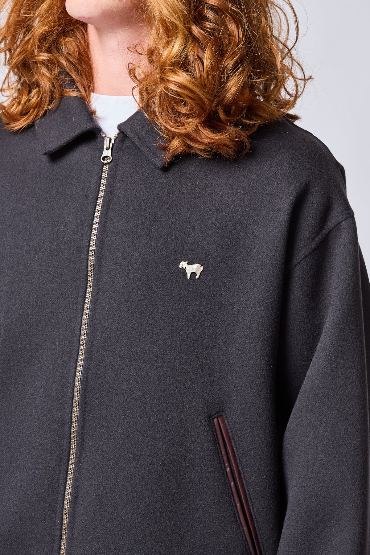 Carbon Cashmere Bomber Jacket